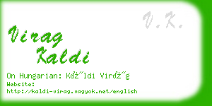 virag kaldi business card